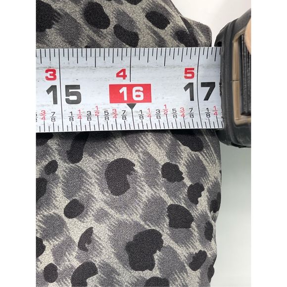 Ann Taylor Dress Silk Women Size 4 Gray Sleeveless Leopard Animal Print Cheetah - Picture 6 of 16
